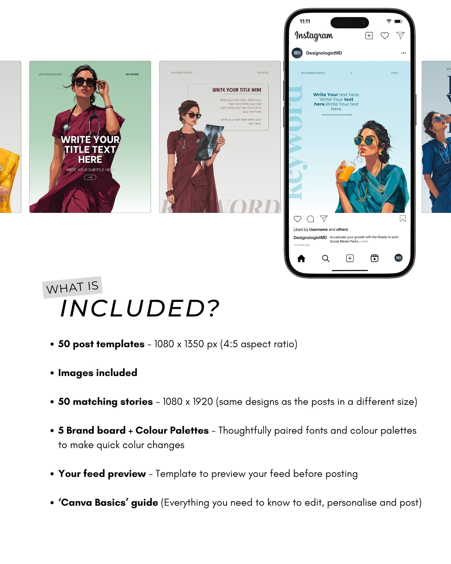 Aura – Saree Edit | Content Bundle for Healthcare Creators
