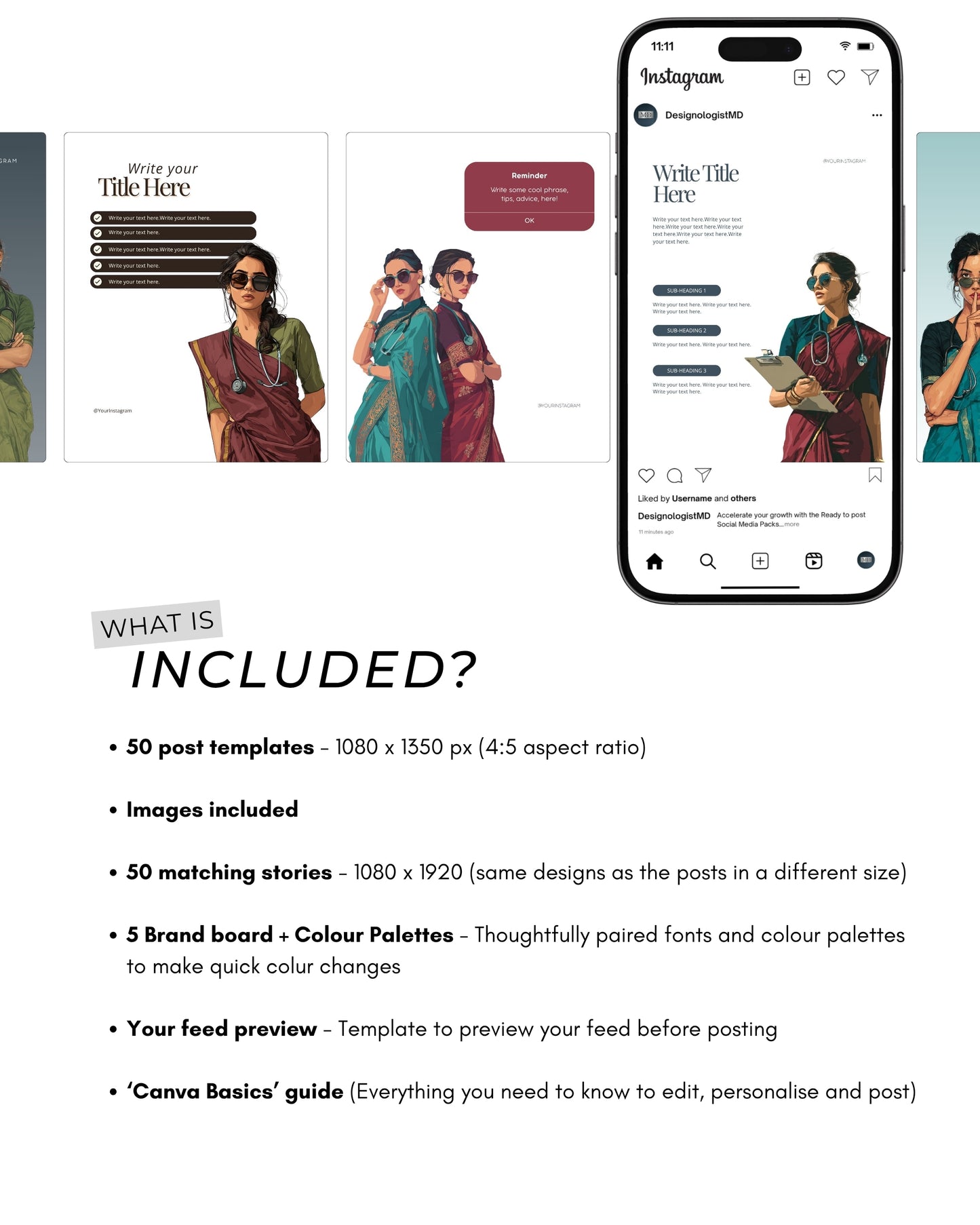 Grace – Saree Edit | Content Bundle for Healthcare Creators
