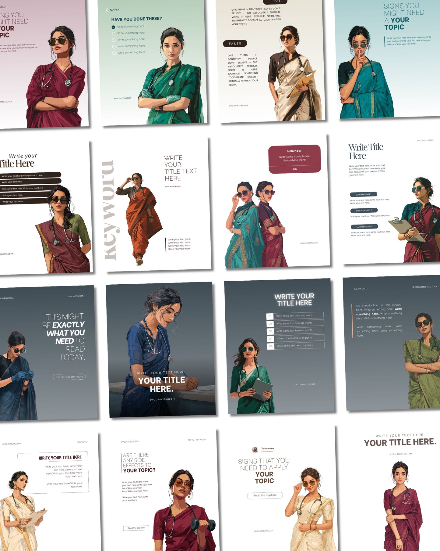 Grace – Saree Edit | Content Bundle for Healthcare Creators