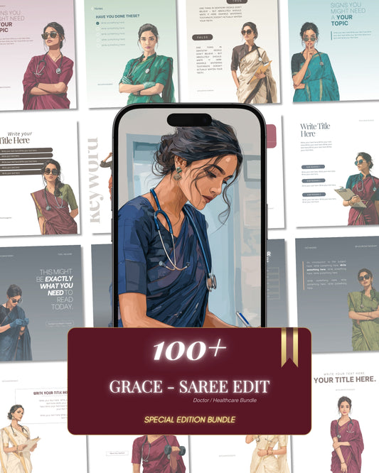 Grace – Saree Edit | Content Bundle for Healthcare Creators