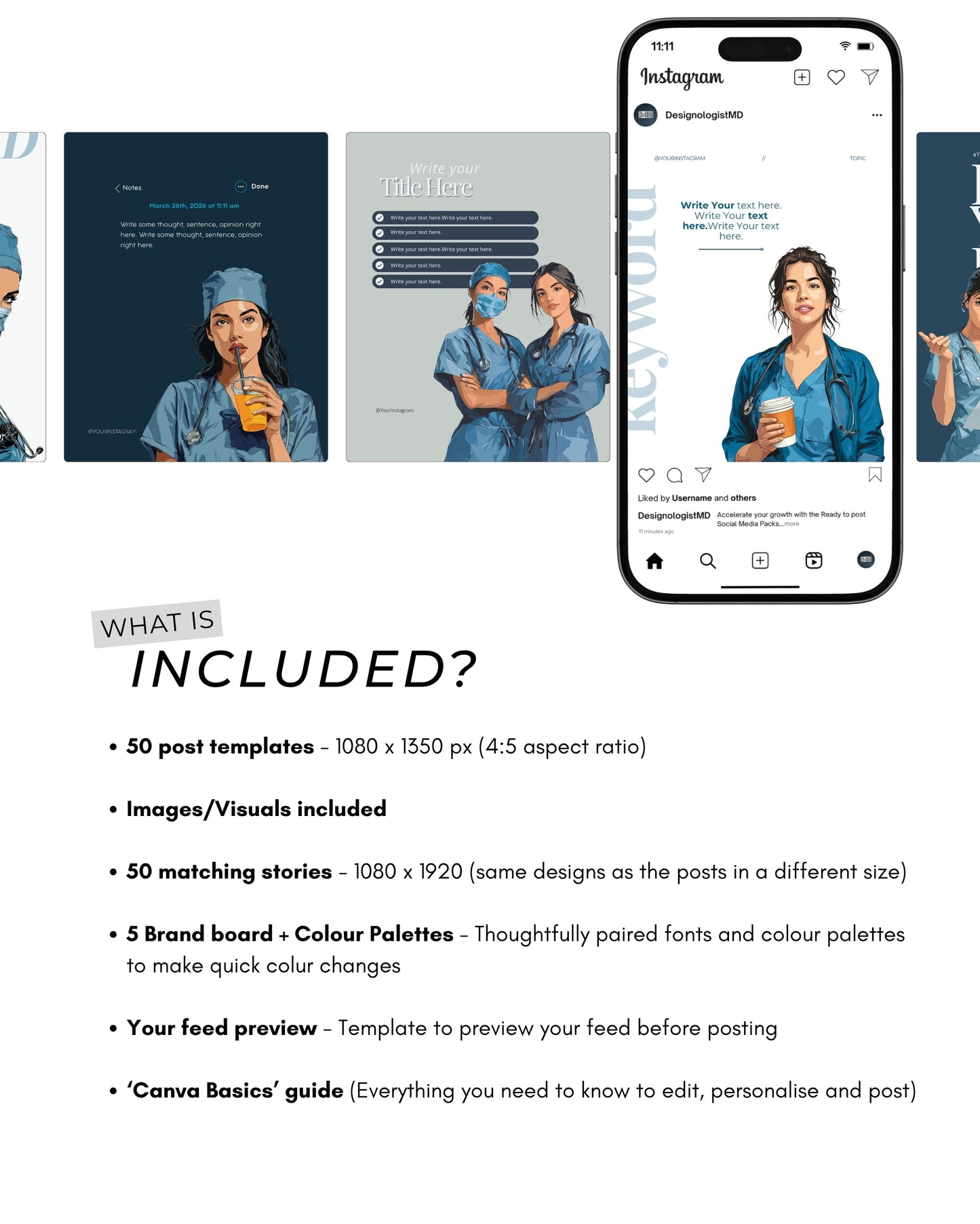 Scrubs Blue Core | Content Bundle for Female Healthcare Creators