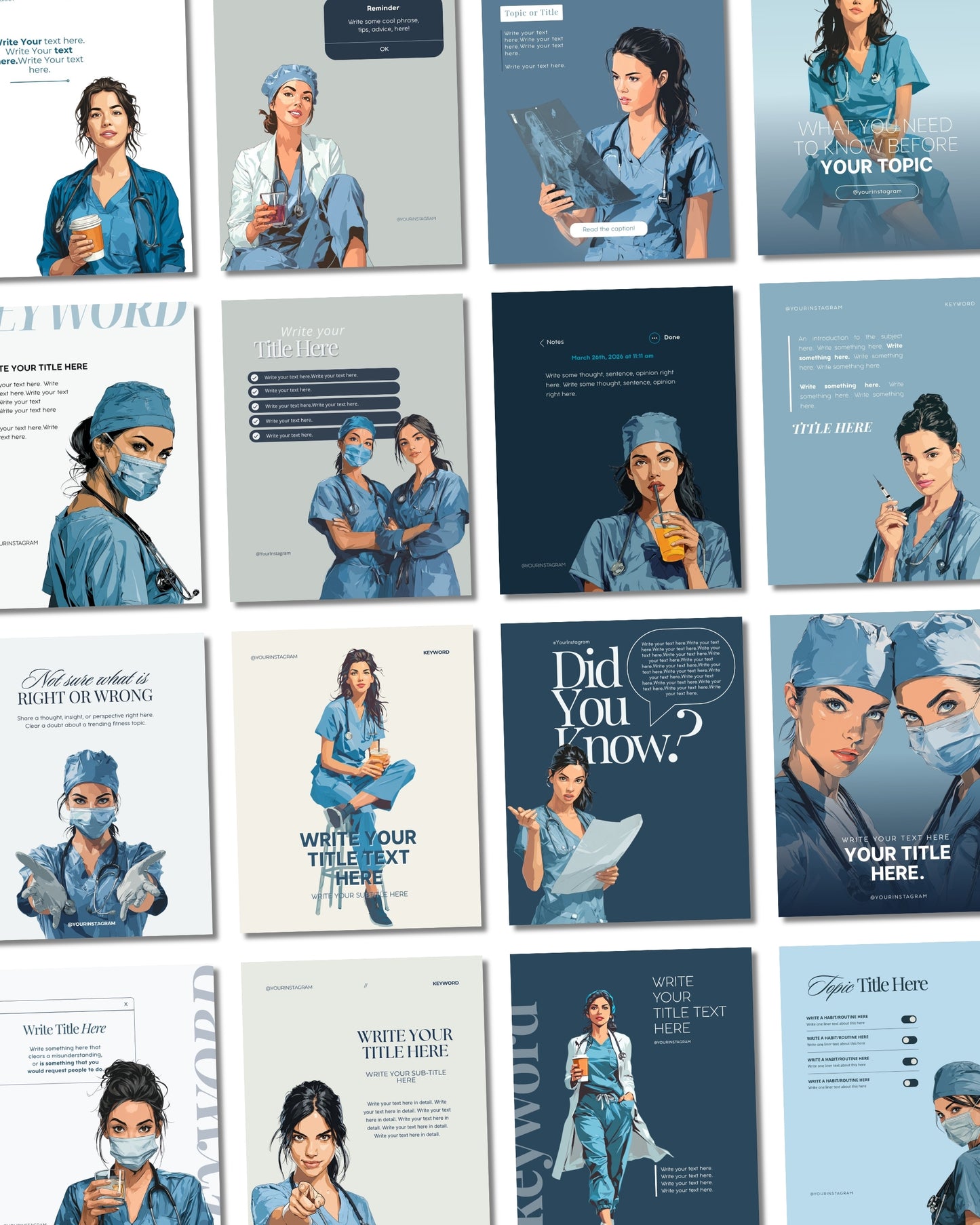Scrubs Blue Core | Content Bundle for Female Healthcare Creators